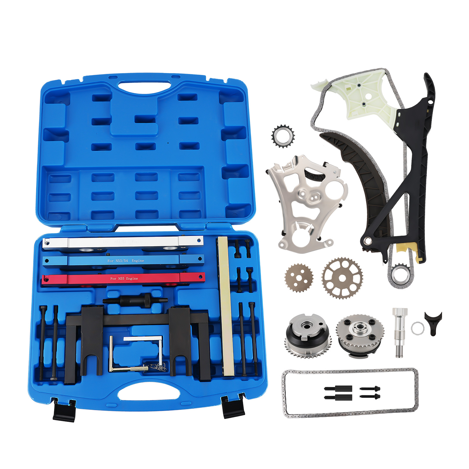 Timing Chain Kit w/ Oil Pump & Adjuster Gears for BMW 128i/135i 3.0L N52/N55