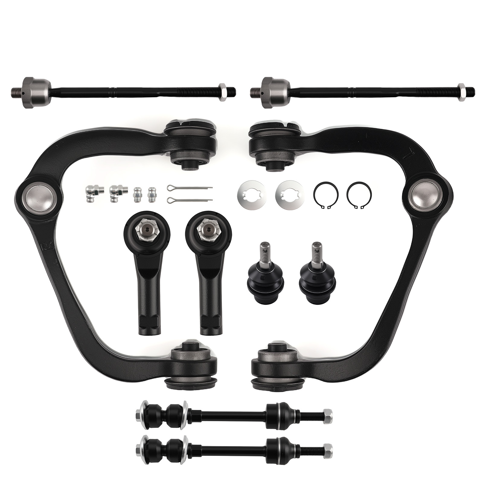 12x Lower & Upper Control Arms Sway Bar Tie Rod For Ford F-150 Mark TL 2WD 05-08