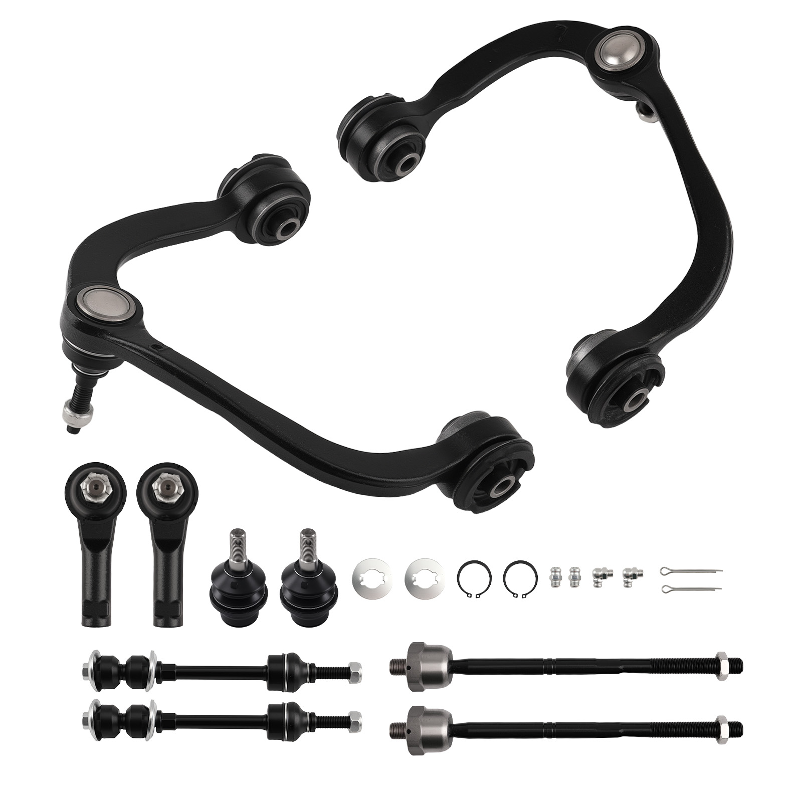10x Front Upper Control Arms Sway Bar & Tie Rod For Ford F-150 Lincoln Mark TL 