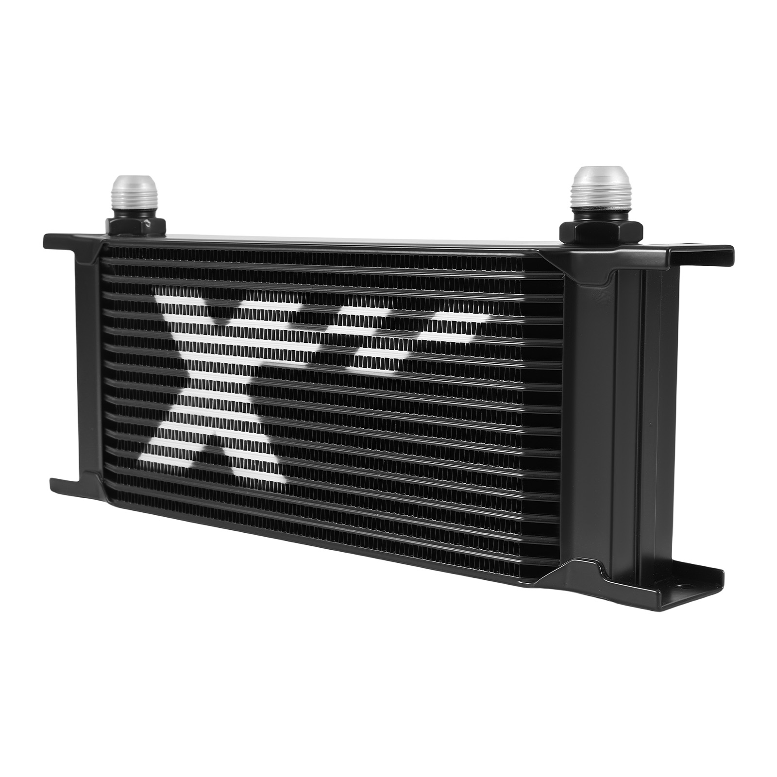 16-Row Aluminum Oil Cooler AN10 Kit for Universal Vehicle Installation Black