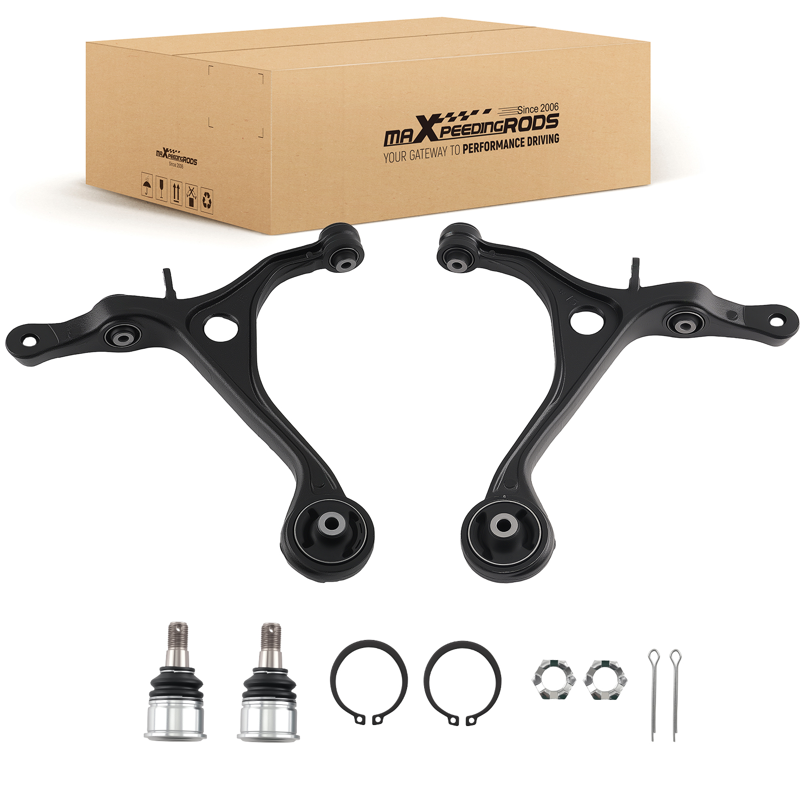 4pcs Front Lower Control Arms Ball Joint For Honda Accord 2003 2004 2005-2007