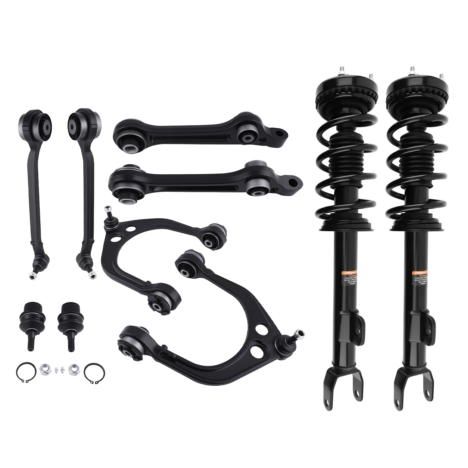 Front Struts Coil Spring + Upper & Lower Control Arms for Dodge Challenger 2011