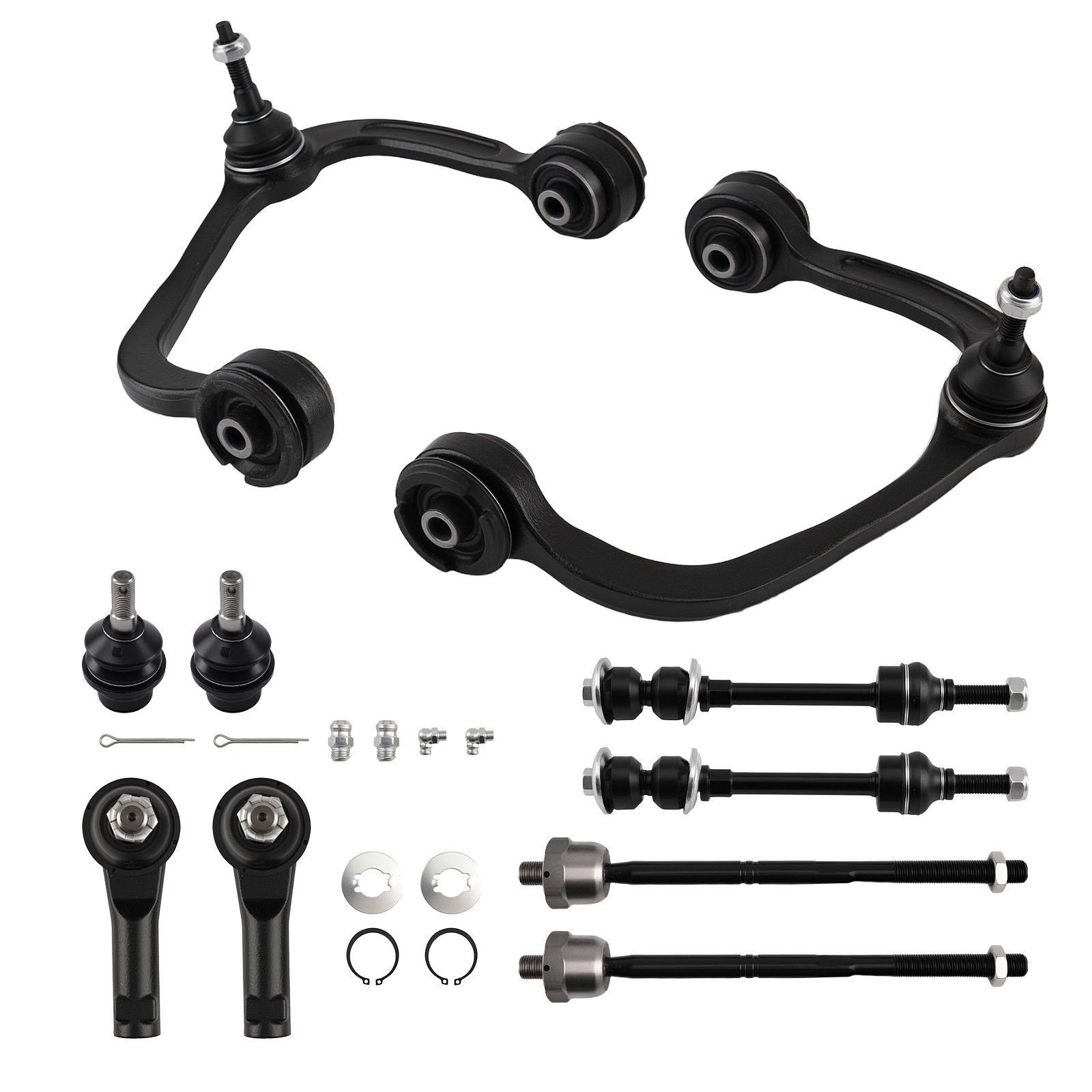 12x Lower & Upper Control Arms Sway Bar Tie Rod For Ford F-150 Mark TL 2WD 05-08