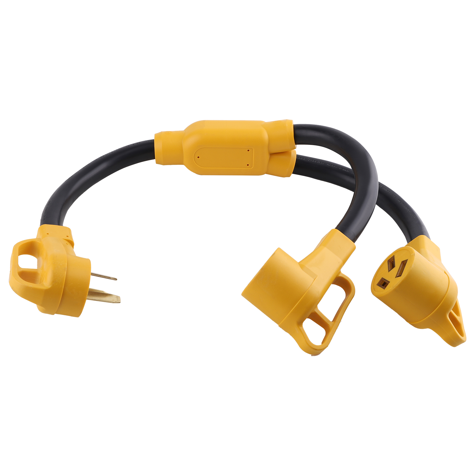 Three-hole Power Cord Y-adapter 10-50P to 2X 10-50R For EV Charger 3 Feet