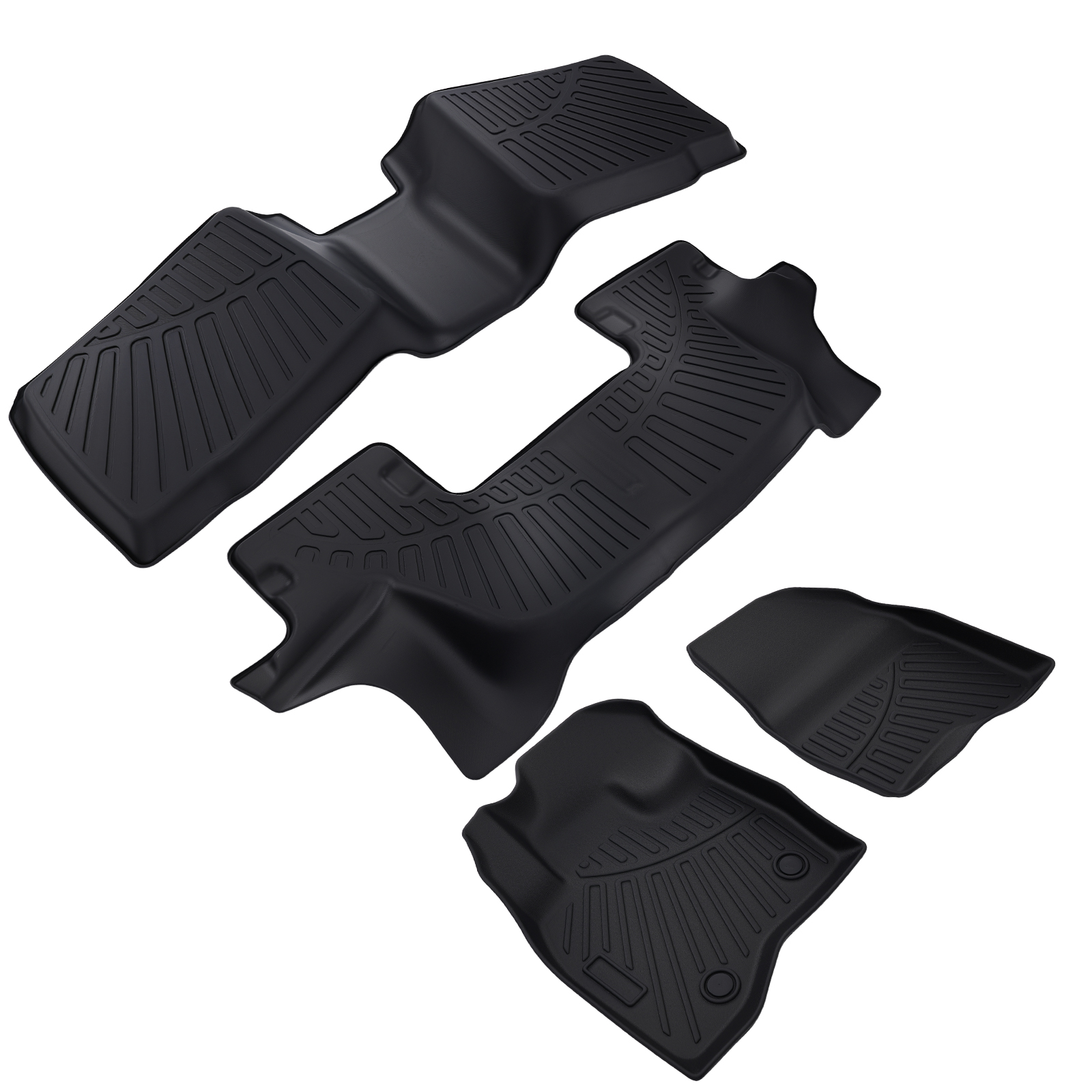 3 pcs Floor Mats Liners Set For Ford Explorer 2017 2018 2019 1st and 2nd row