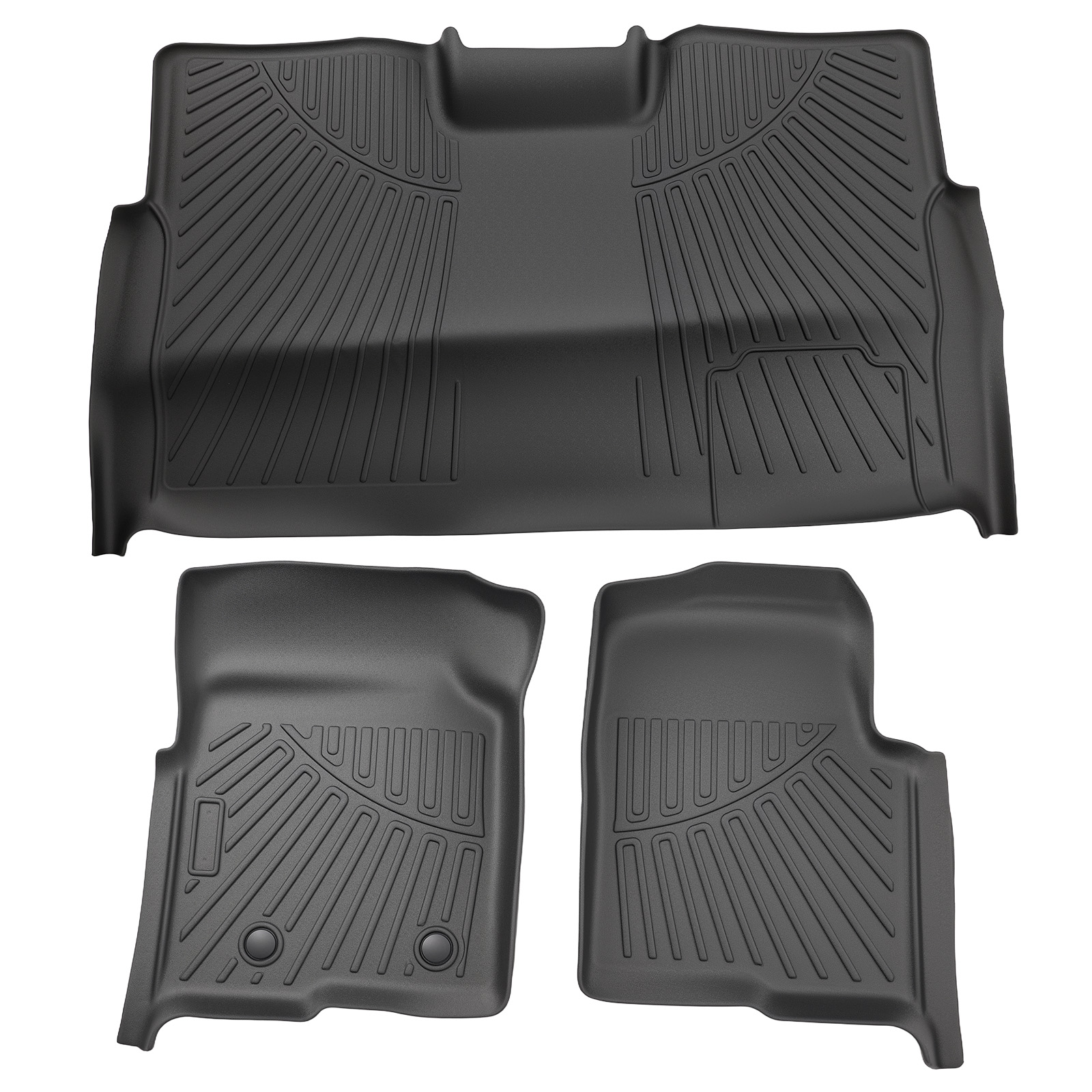 Carpet Floor Mats for Ford F-150 SuperCrew Cab 2010-2014 Black TPE Waterproof