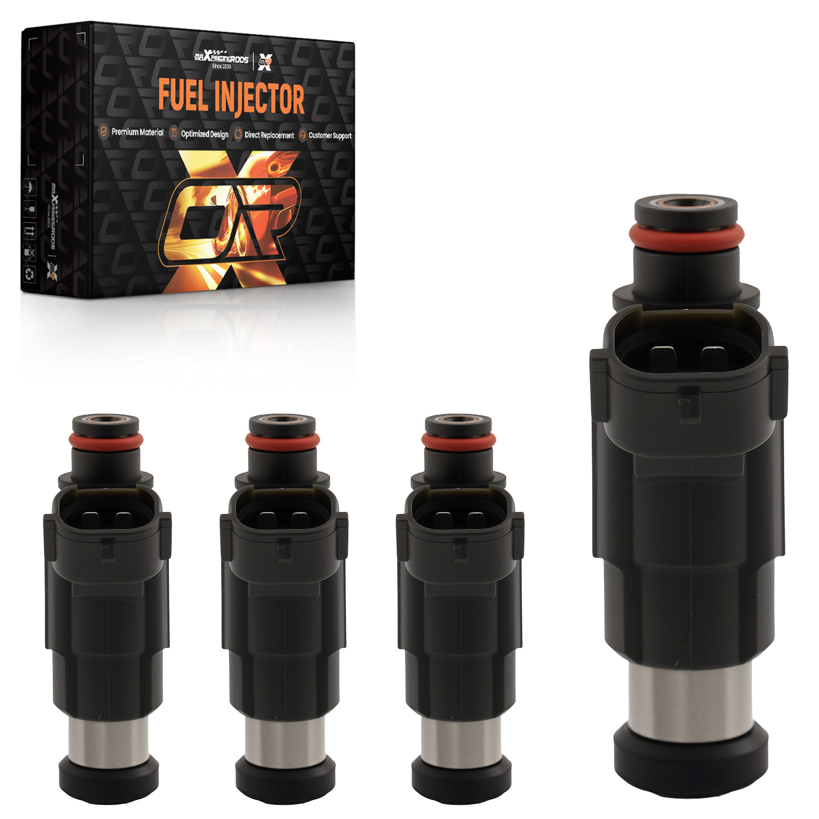 Gas Fuel Injector Kit for Suzuki DF60 DF70 1998-2009 15710-66D00 4PCS Red