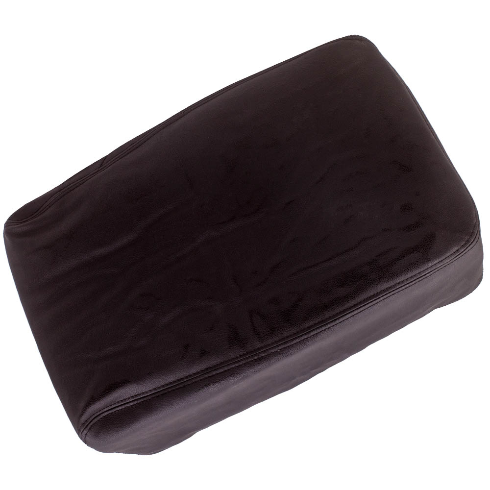 Black Leather Armrest Console Jump Seat Cover For Silverado Tahoe Yukon