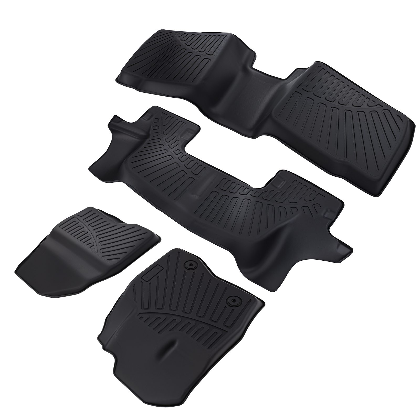 3 pcs Floor Mats Liners Set For Ford Explorer 2017 2018 2019 1st and 2nd row