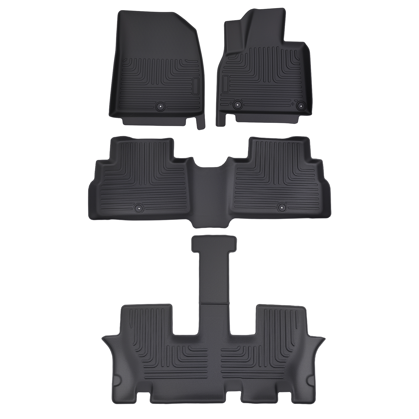Easy Clean Floor Mats for Kia Telluride 2020-2025 TPE Black All Weather