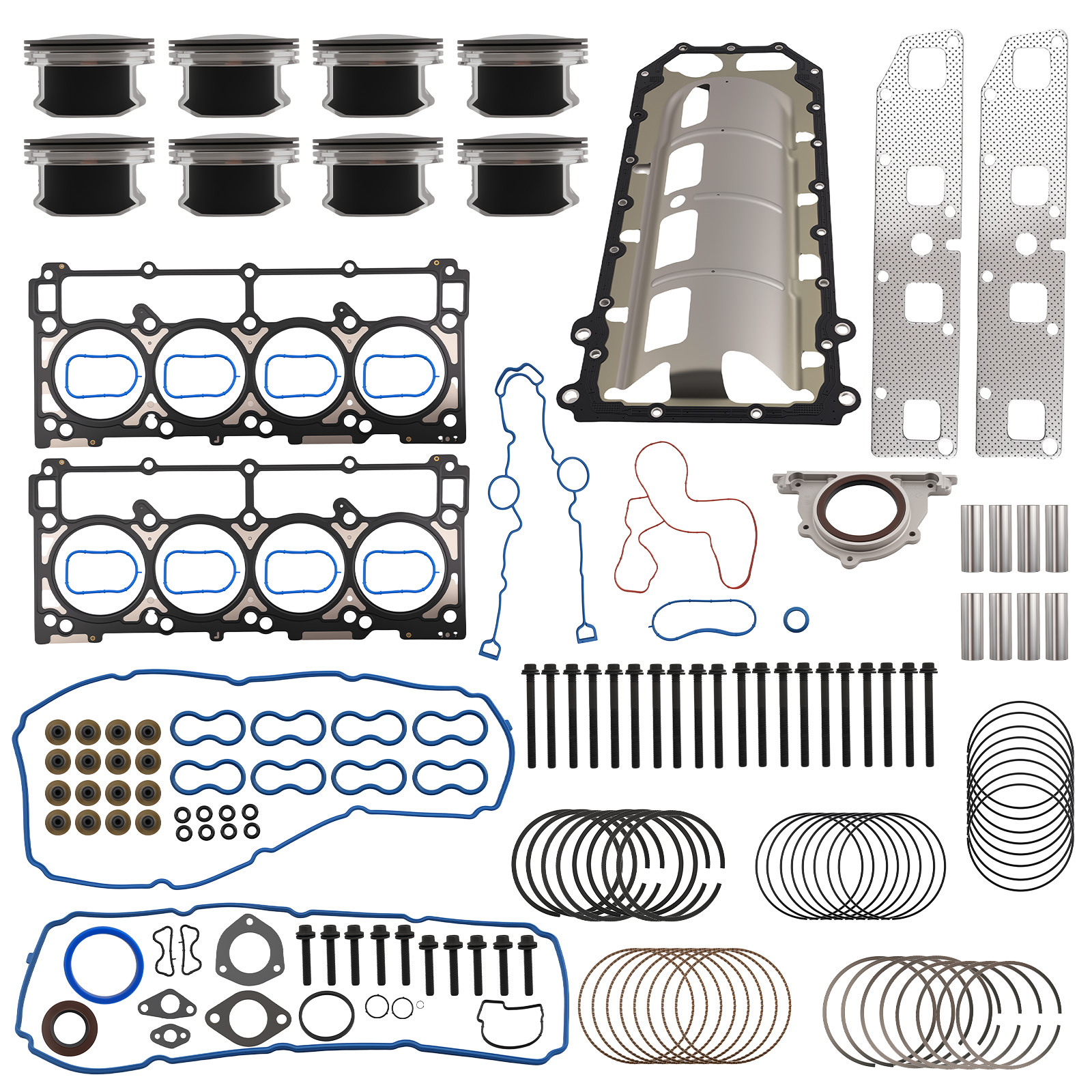 Pistons Head Gaskets Bolts Kit For 2003-2006 Dodge Durango Ram 1500 2500 5.7L V8