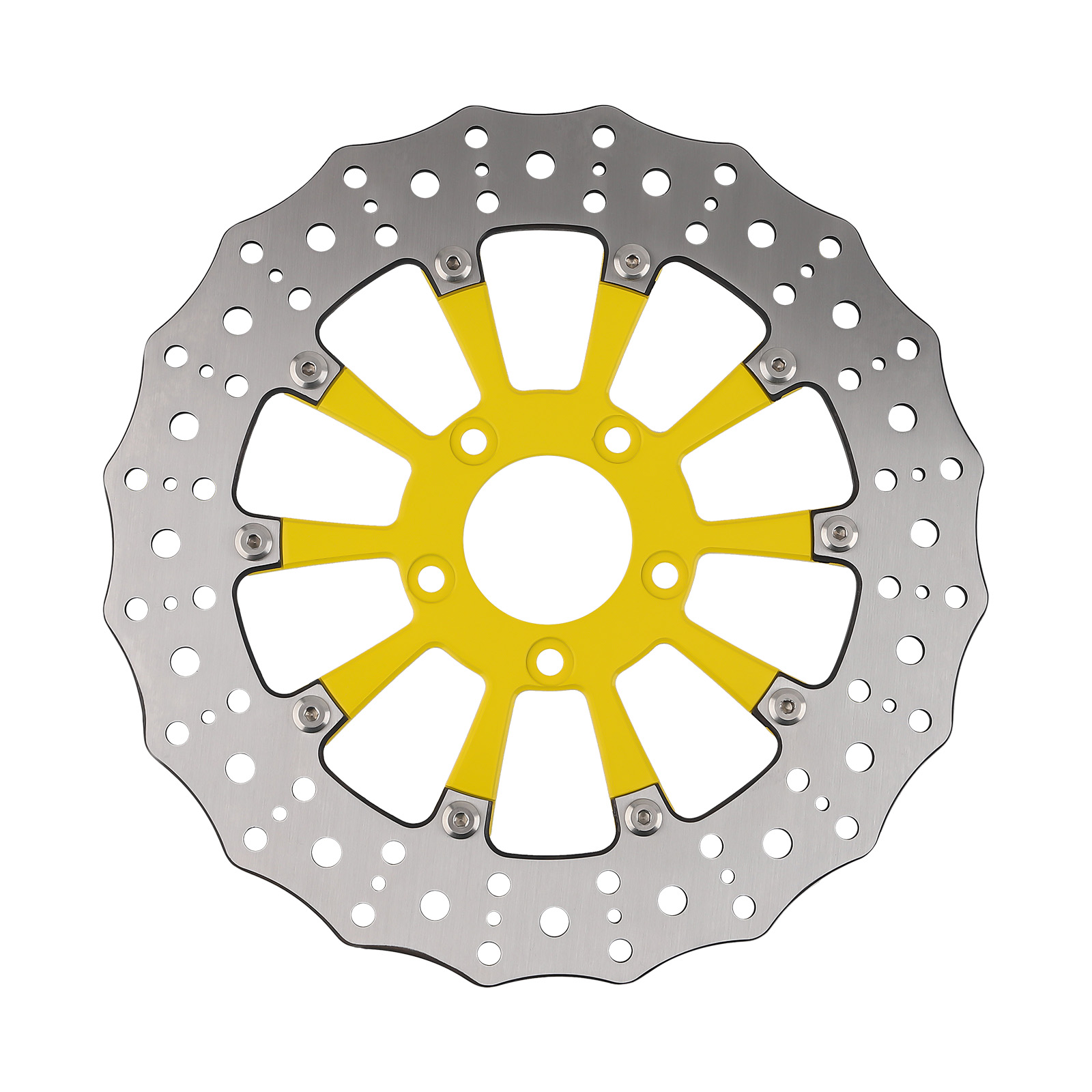 Front Brake Disc 299mm Pair for Harley Dyna Iron 883 Sportster 2006-2017 Yellow