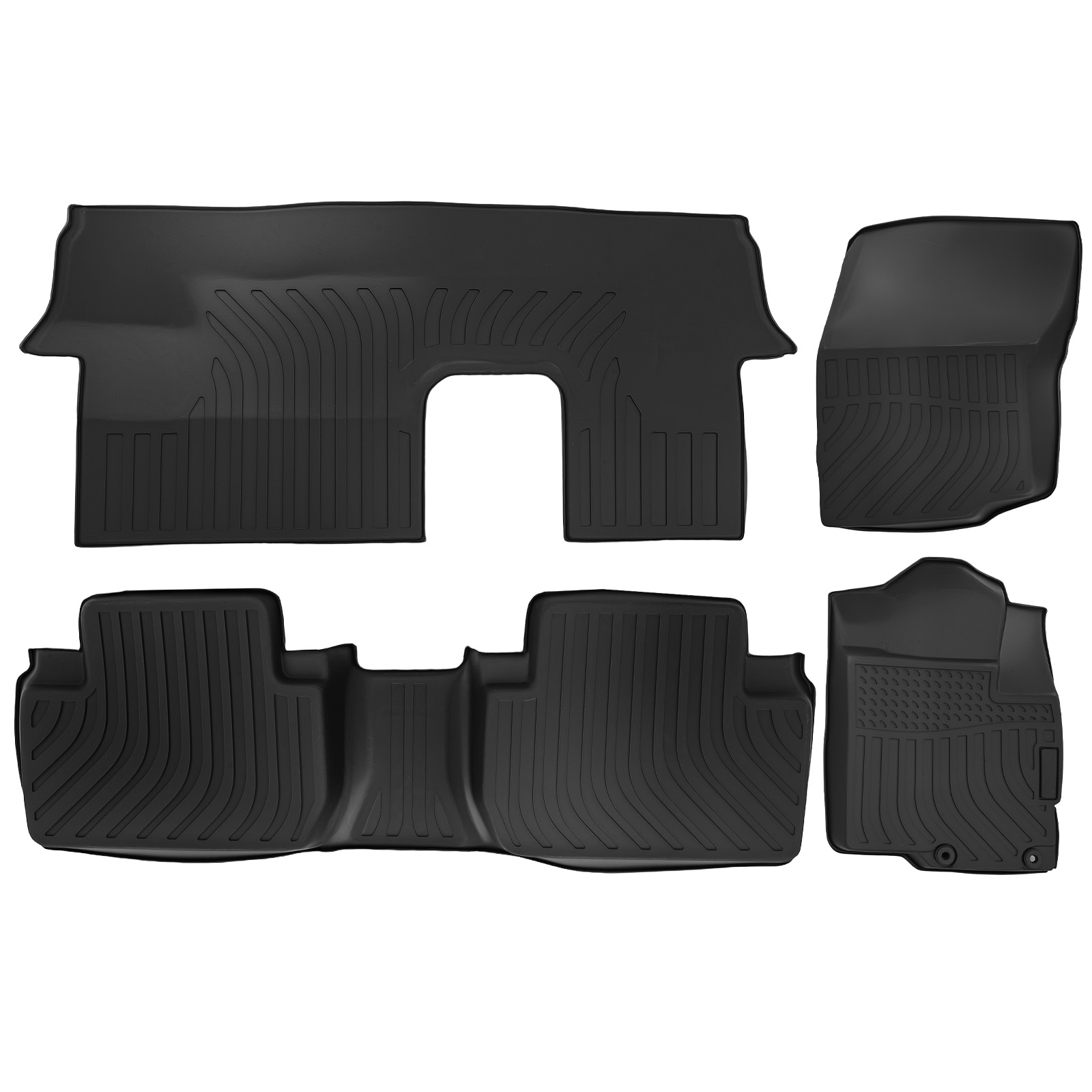 Carpet Floor Mats for Mitsubishi Outlander 2014-2021 TPE Black All-Weather
