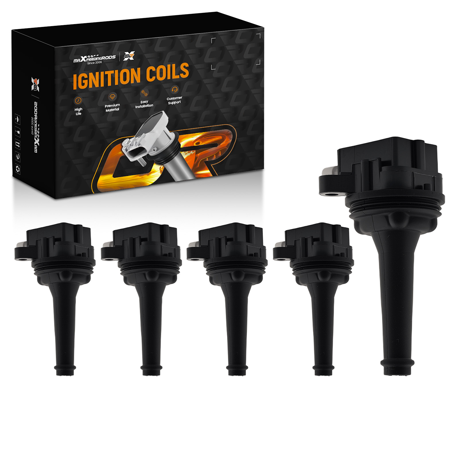 UF517 Ignition Coil Pack of 5 for Volvo XC70 2.0L 2016-2017 2.5L Models