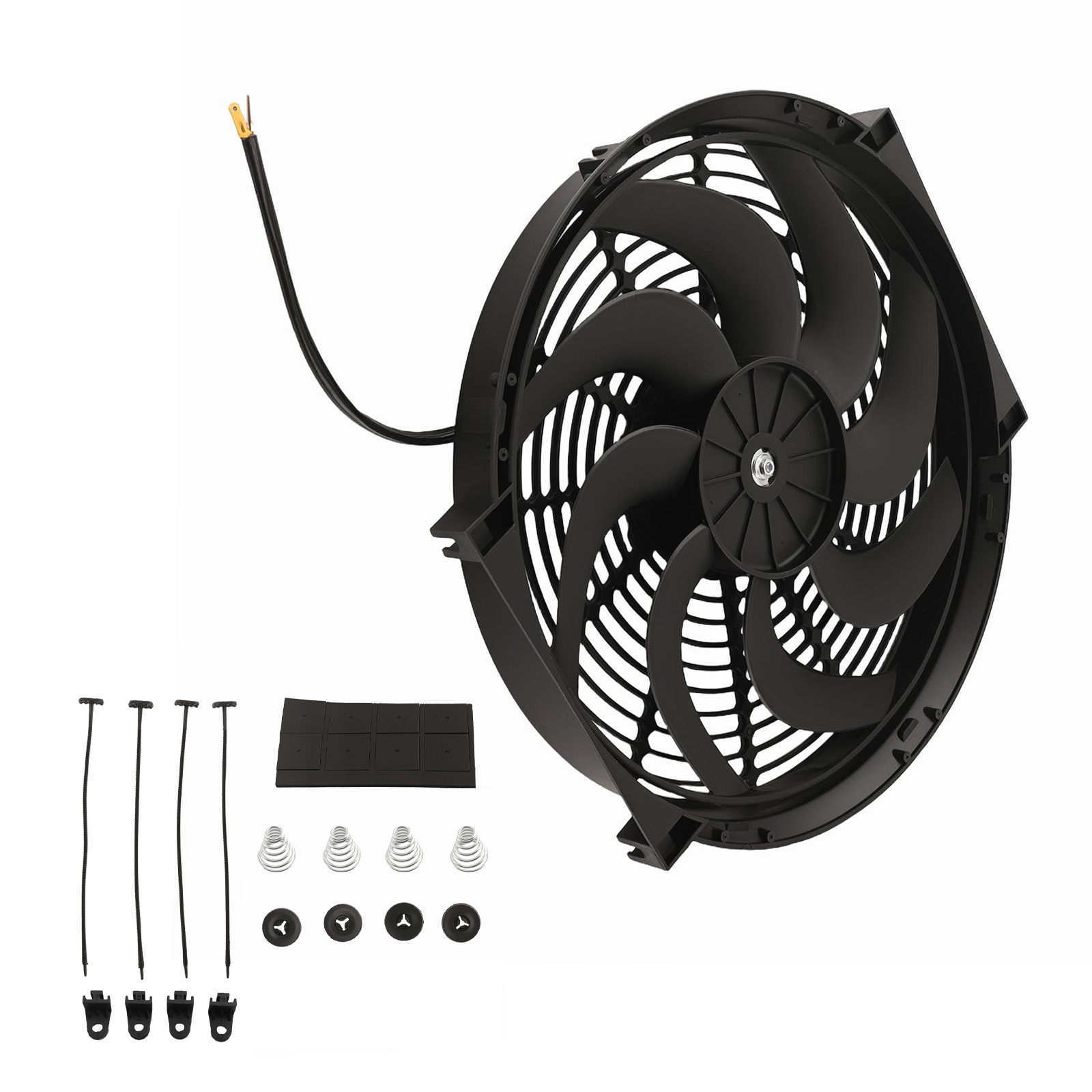 14 inch Universal Push Pull Fan for Radiator 800CFM 8 Blades Black Plastic