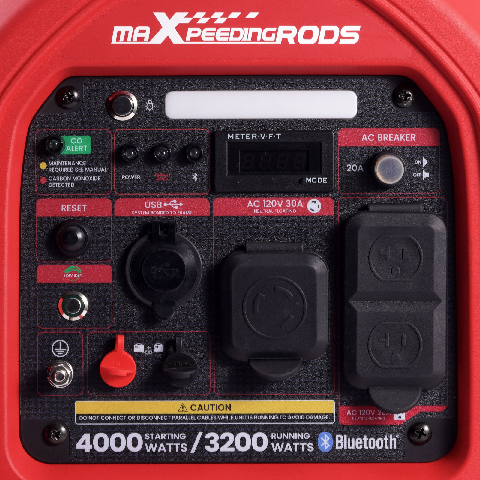 Gas-powered 4000 Watt Generator Portable Pure Sine Wave with Bluetooth CO Alert