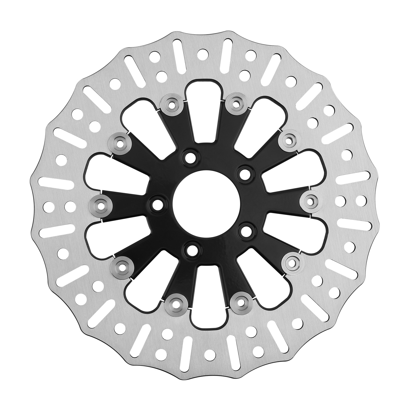 1x Front Floating Brake Disc 299mm for Harley Trike Touring 2009-2019 Black
