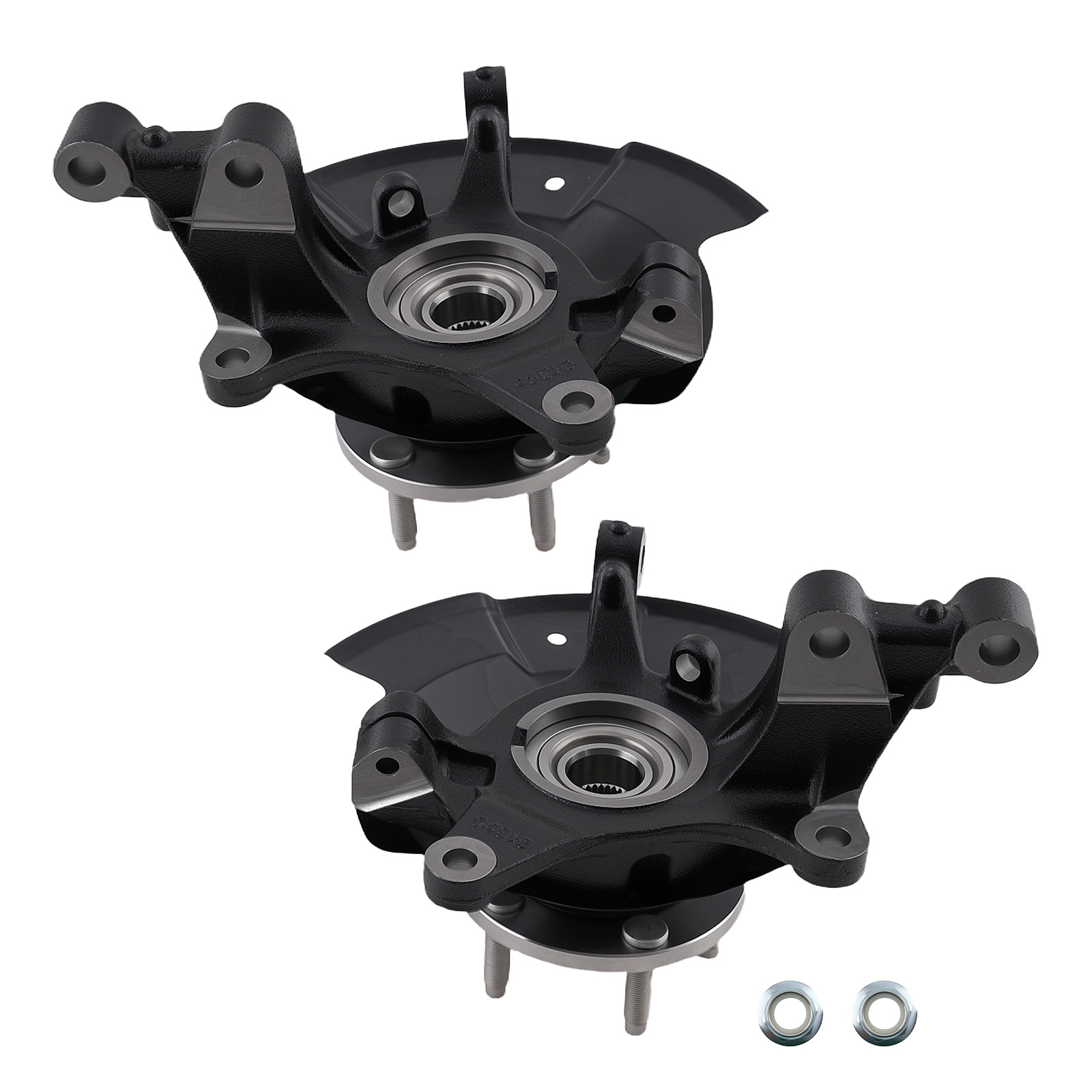 Front Steering Knuckles & Wheel Hub Bearings Assembly for Ford Edge 2007 - 2010