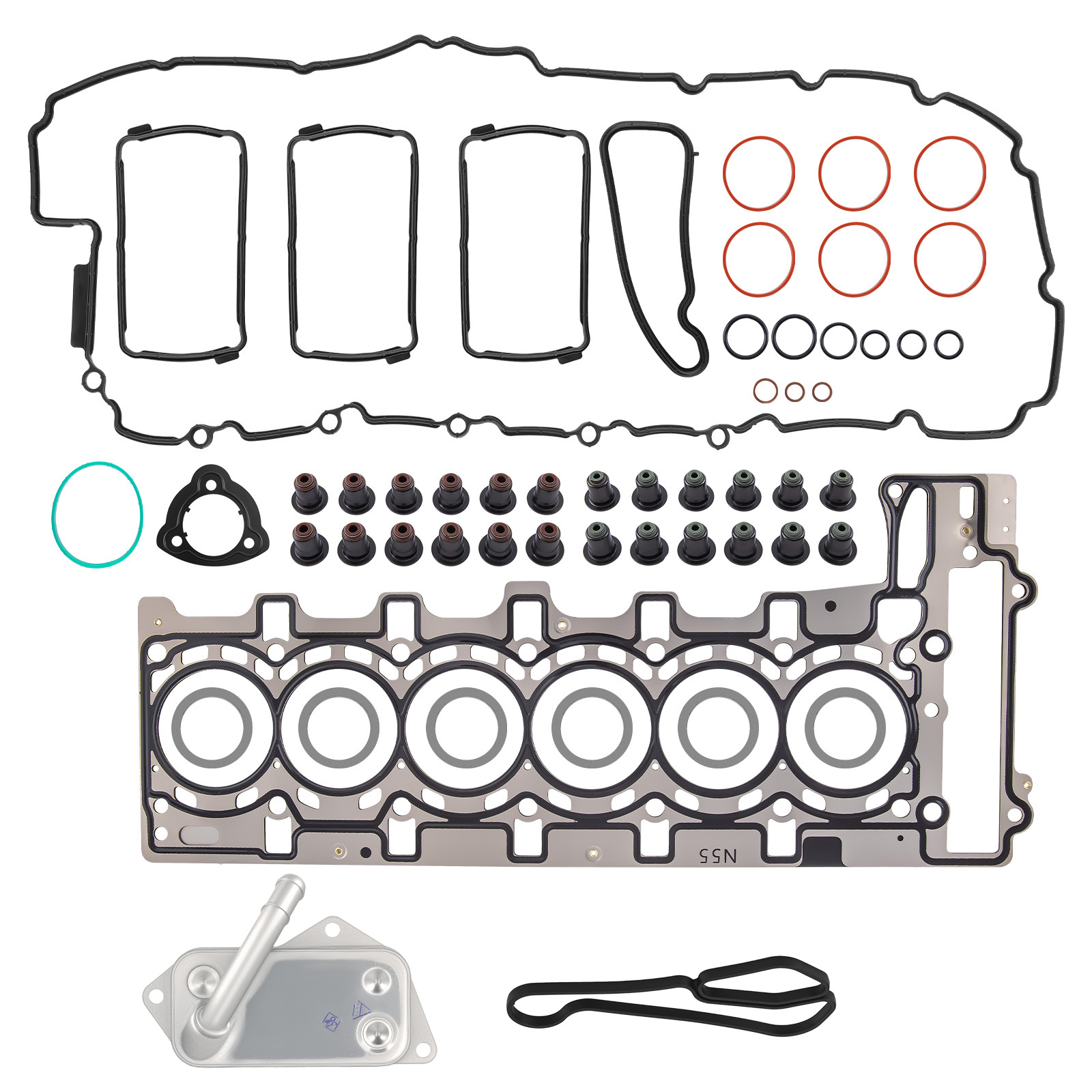 High Temp MLS Gasket Set for BMW F10 535i N55B30 2010-2016 w/ Oil Cooler
