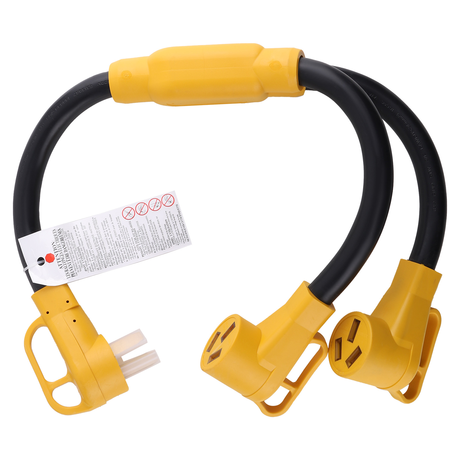 Three-hole Power Cord Y-adapter 10-50P to 2X 10-50R For EV Charger 3 Feet