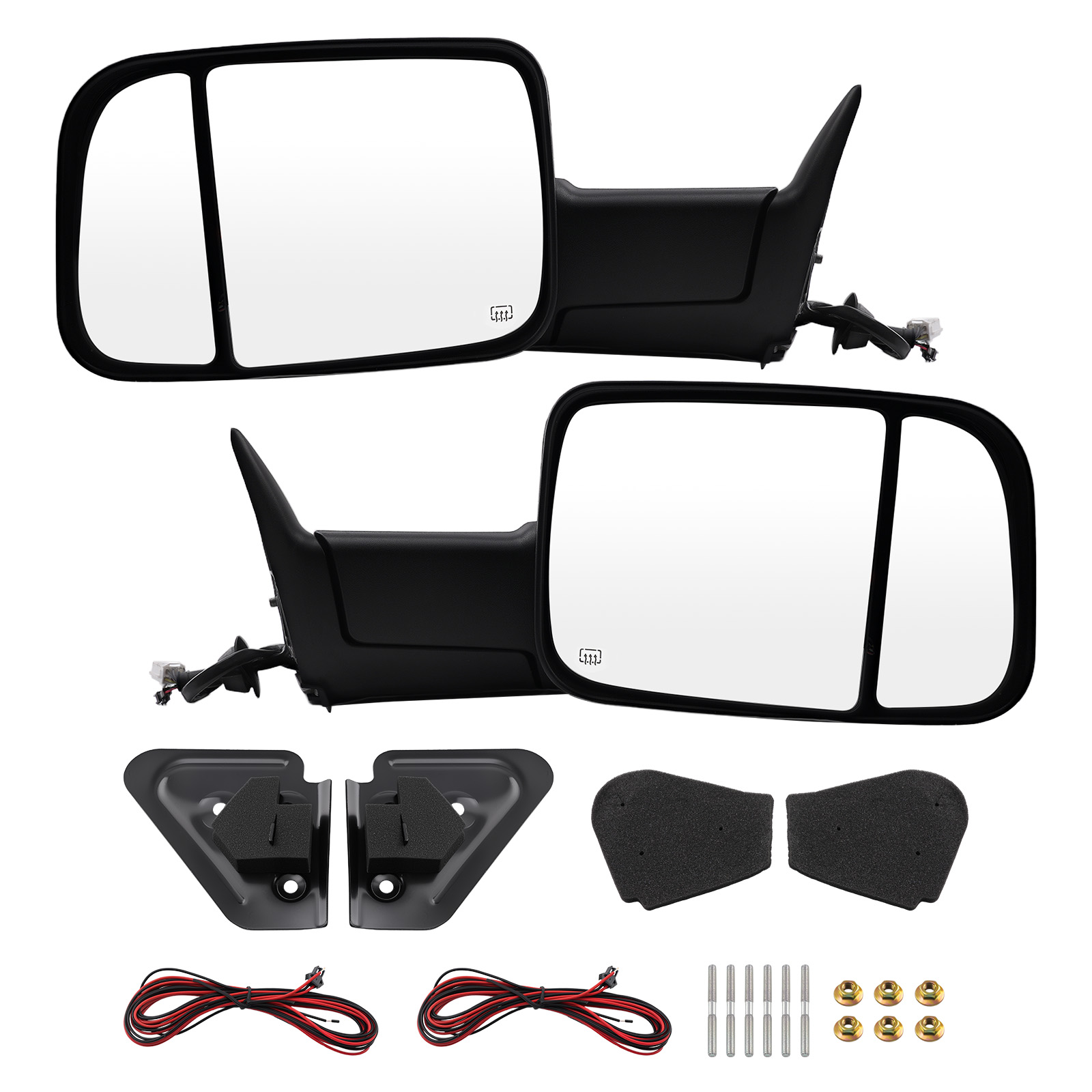 Heated Black Side Mirror for Dodge Ram 1500/2500/3500 1998-2002 Power Pair