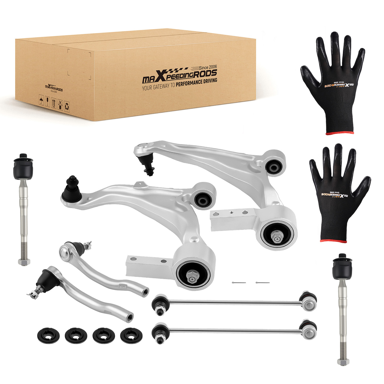 10x Front Lower Control Arm Tie Rod End Sway Bar Links For Acura MDX 2007 - 2013