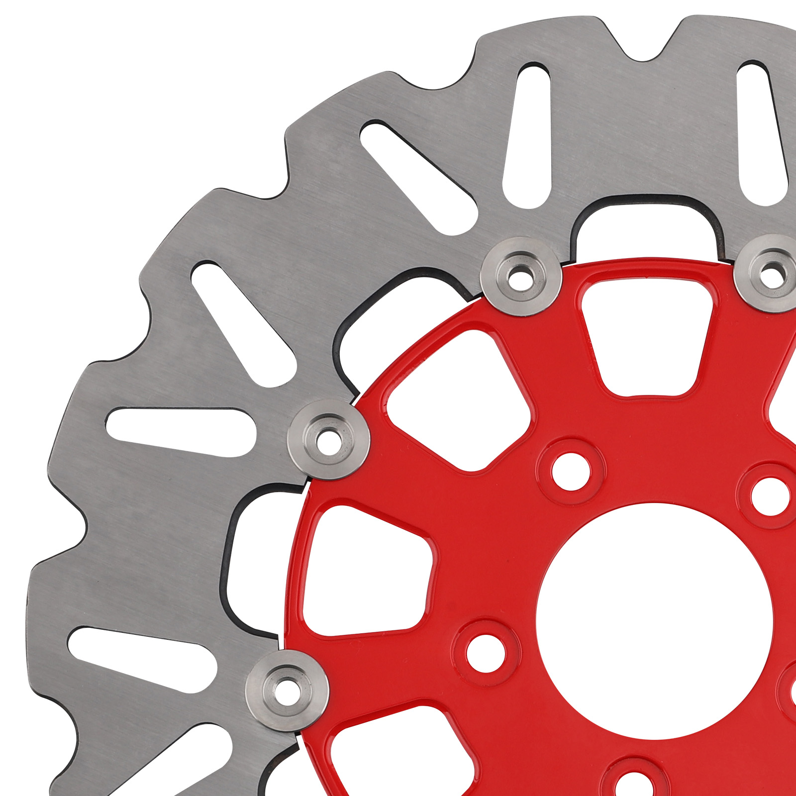 299mm Front Brake Disc Pair for Harley-Davidson Dyna Sportster 2006-2024 Red