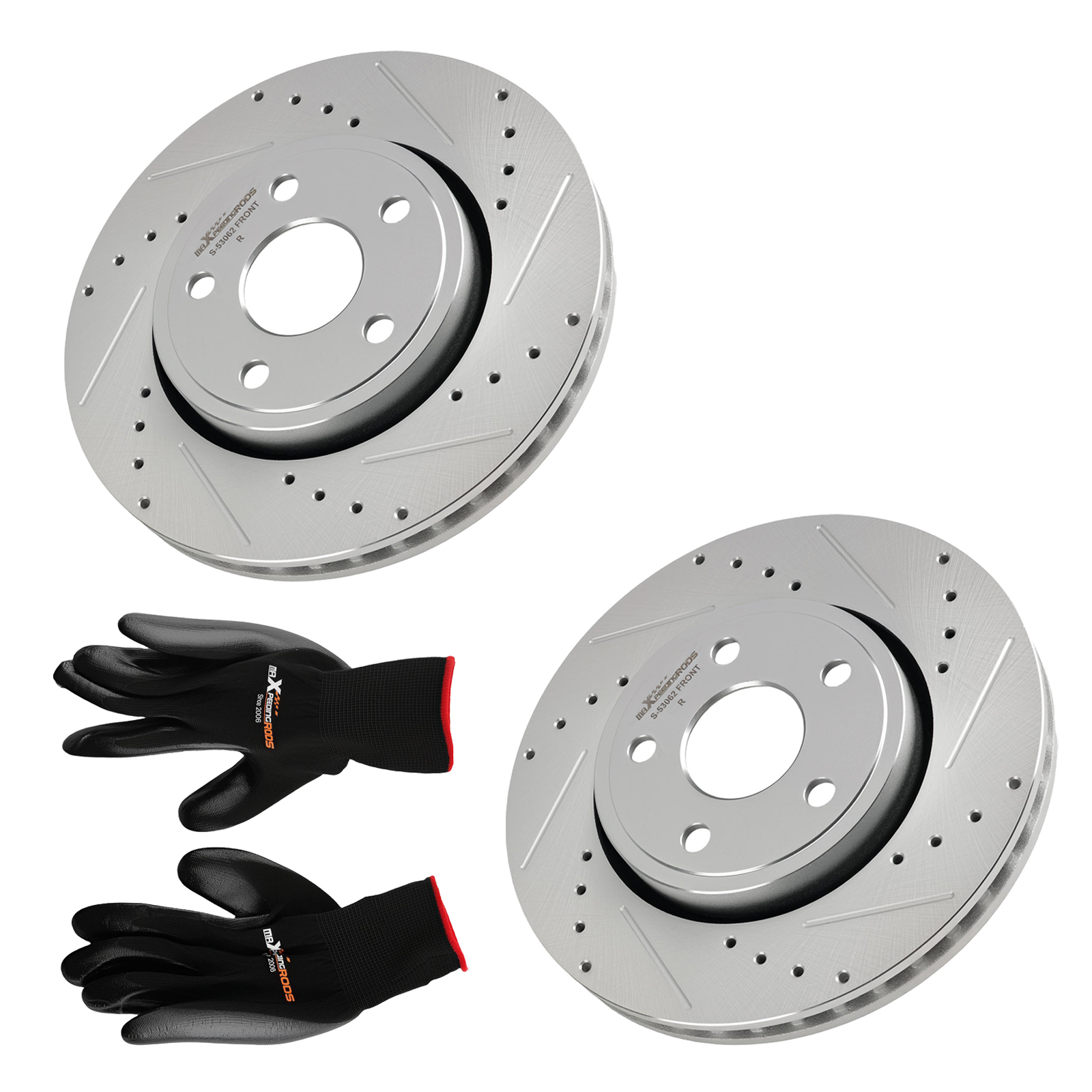 Front Drilled&Slotted Brake Rotors Kit for Dodge Durango 2011-2020 S-53062