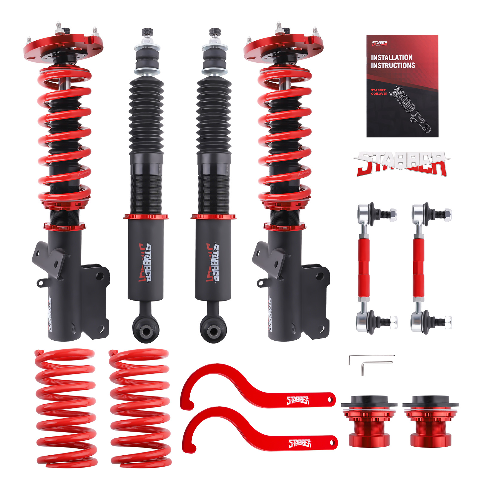 STABBER 24 Way Damper Coilover Suspension Springs Kit for Ford Mustang 2005-2014