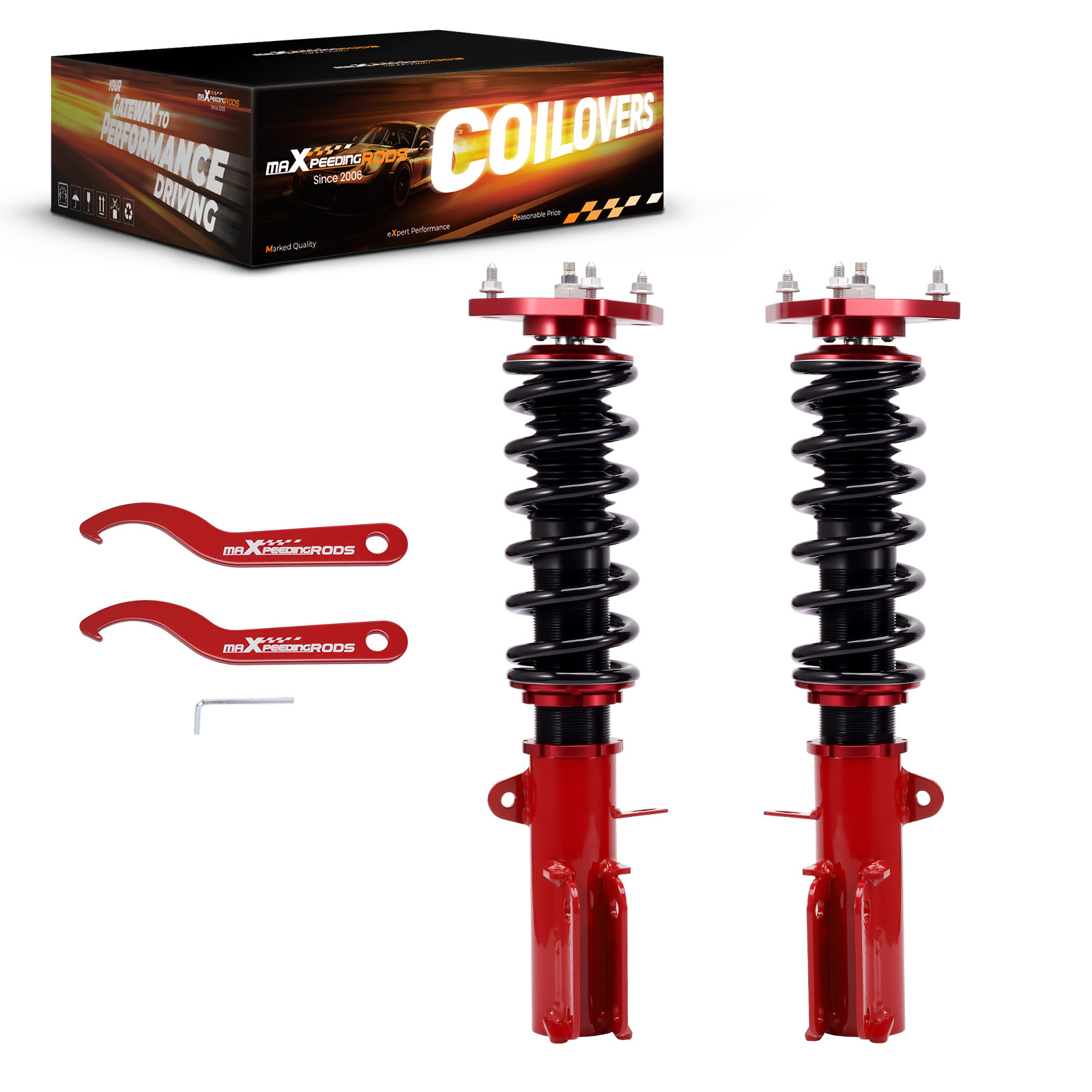 Maxpeedingrods Rear Coilovers 24 Way Damper Shock For Toyota Corolla 1987-2002