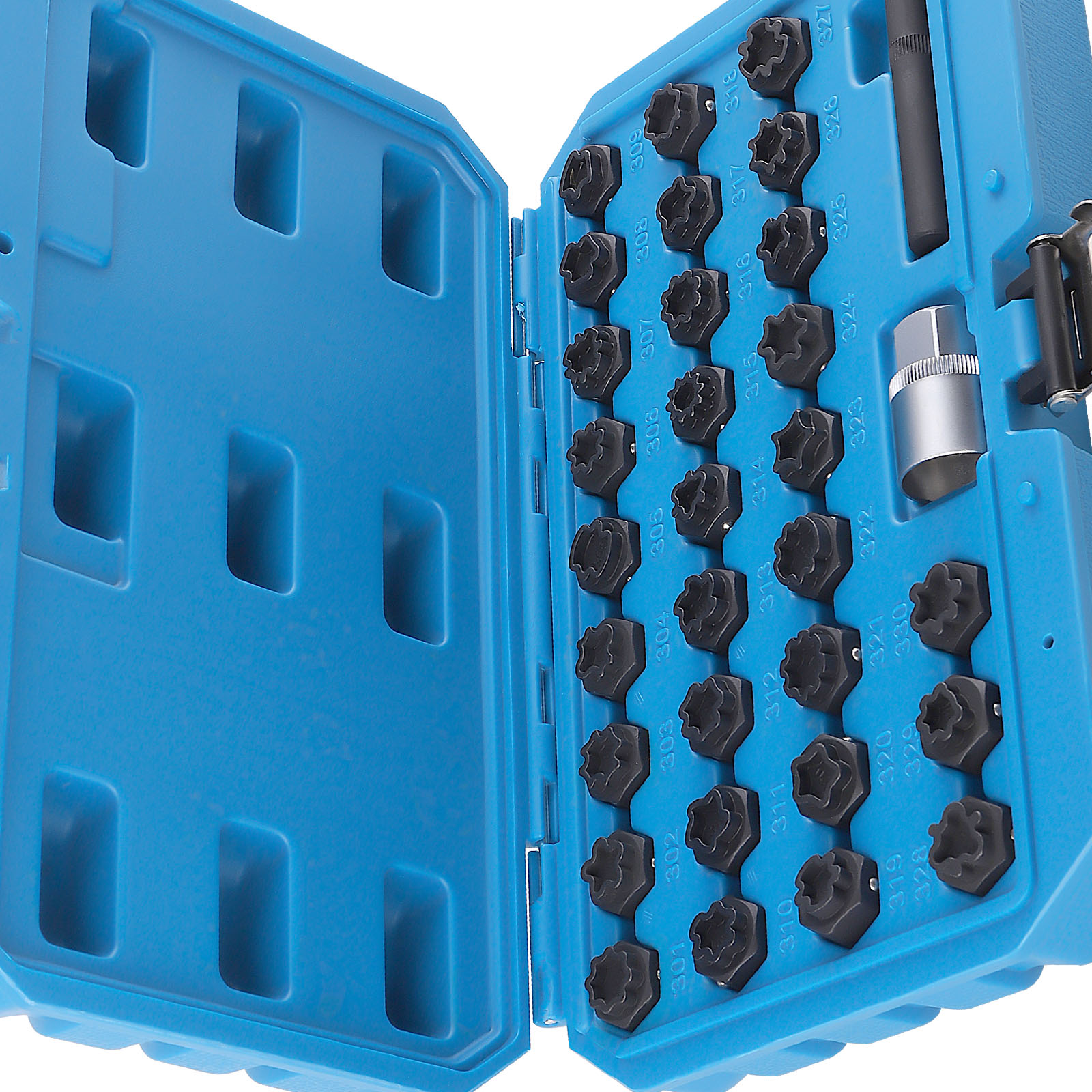 32Pcs Anti-Theft Wheel Lock Lug Nuts Removal Socket Tool Fit For Mercedes Benz
