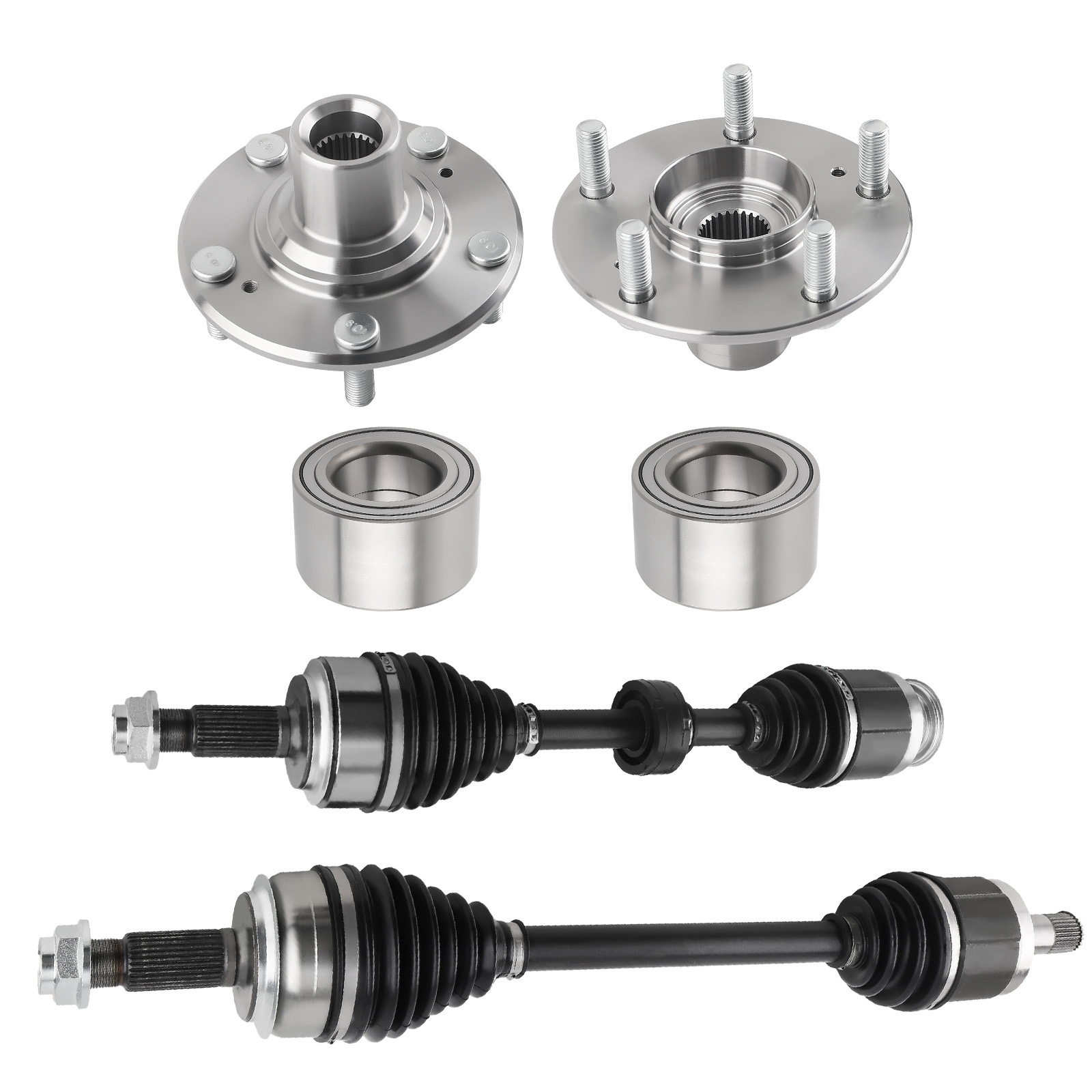 CV Axle Shaft+Wheel Hubs Bearings Set Front L+R for Honda Civic 1.8L 2014