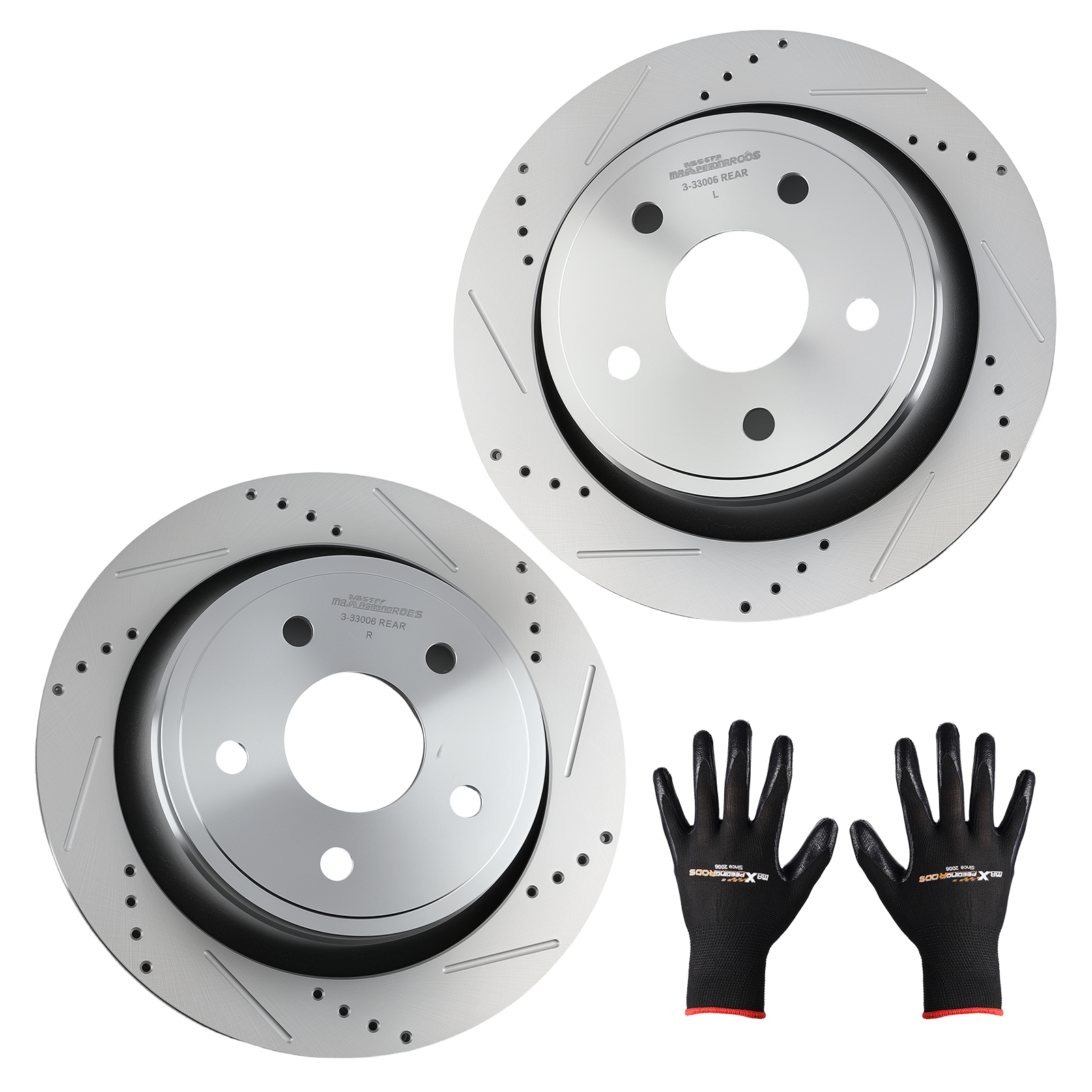 Rear Drilled&Slotted Brake Rotors Kit for Dodge Durango 2004-09/Ram 1500 2005-10