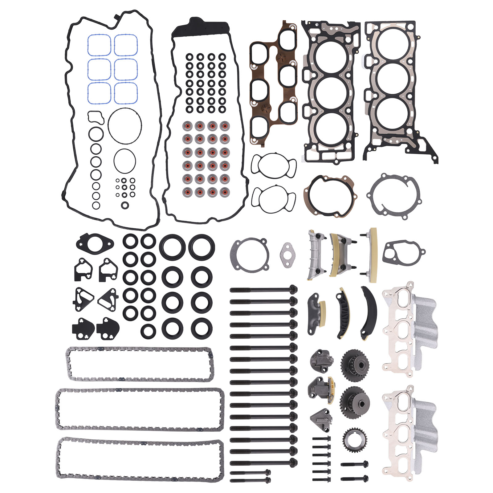 Head Gasket Set Timing Chain Kit for GMC Terrain 3.0L 182CID V6 DOHC 2010-12