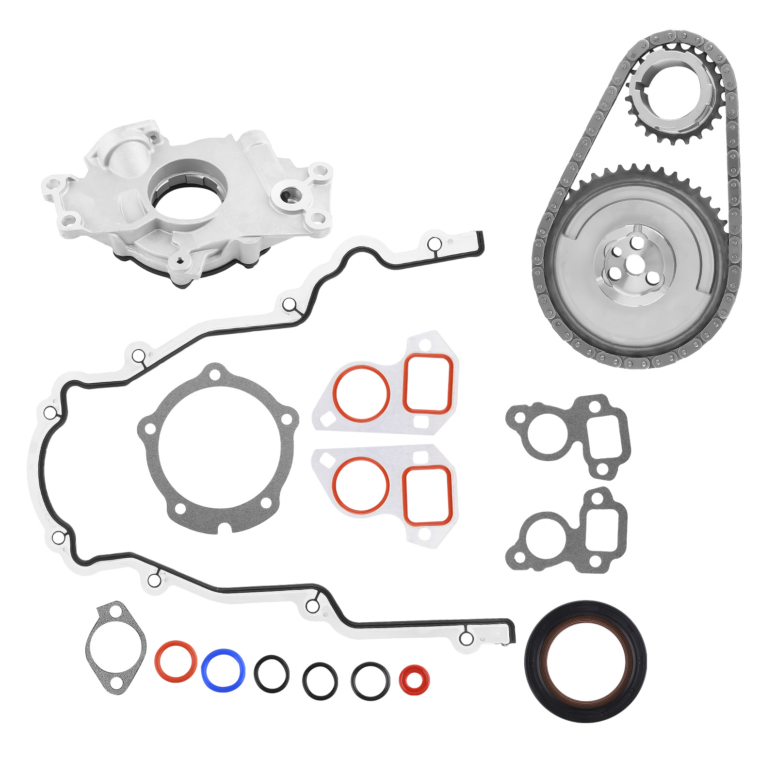Timing Chain Kit Cover Gasket Oil Pump For Buick Cadillac GMC 5.3 6.0 6.2L 07-13