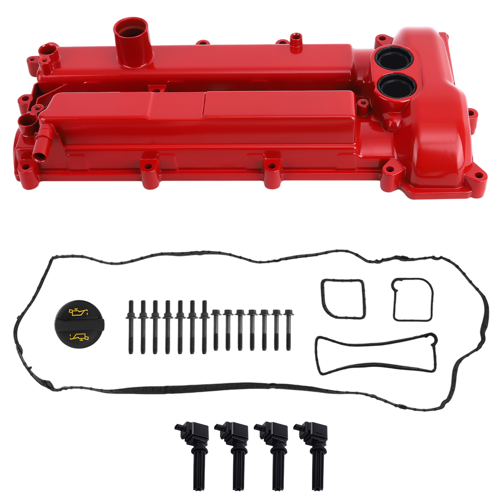 Valve Cover + 4 Coils for Ford Edge Fusion Taurus 2.0L 2012-2020