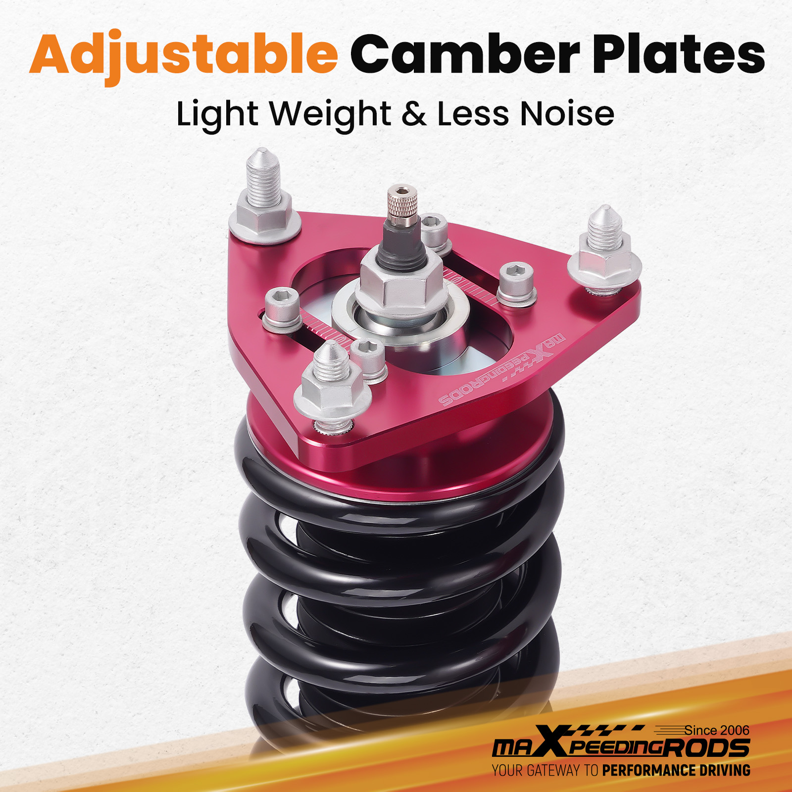 Camber Plate with Pillow Ball Mount Provides More Precise Feel From Suspension And Steering